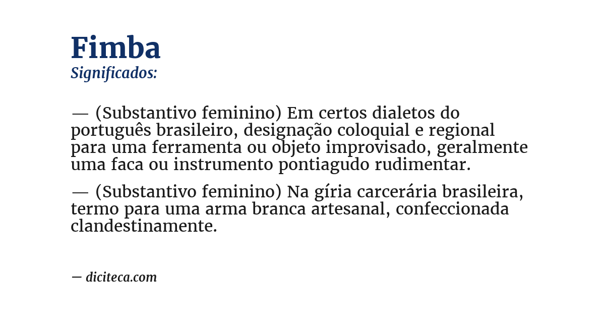 Significado de fimba
