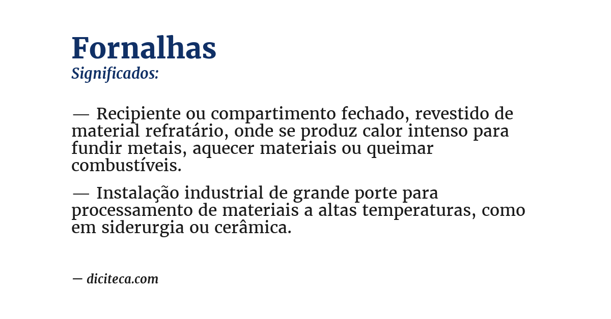Significado de fornalhas