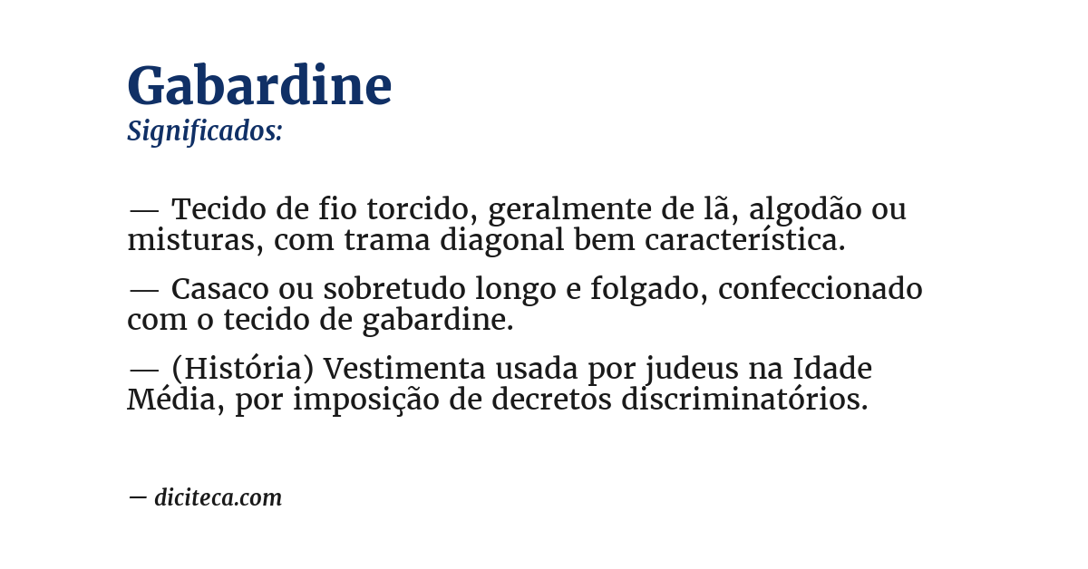 Significado de gabardine