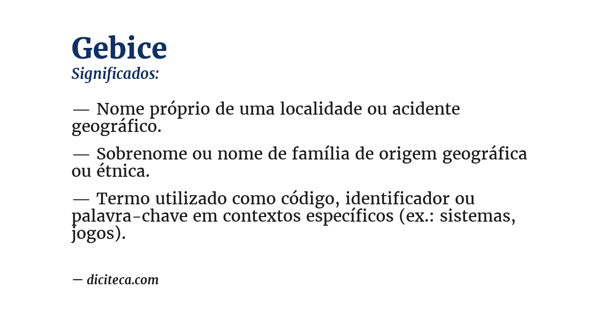Significado de gebice