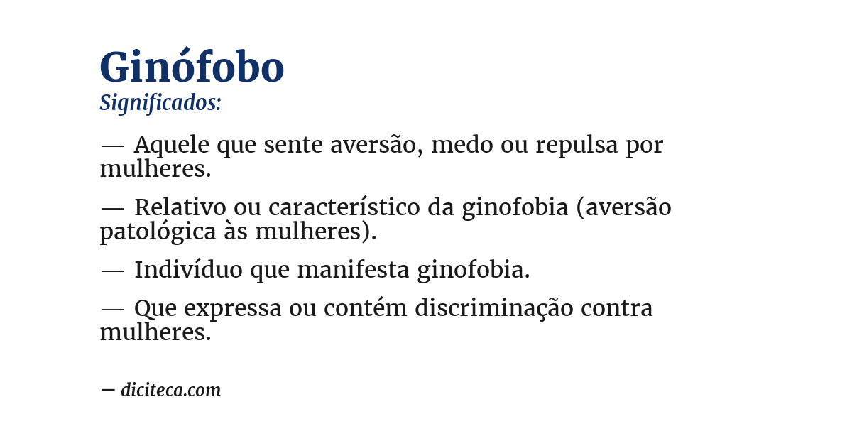 Significado de ginófobo