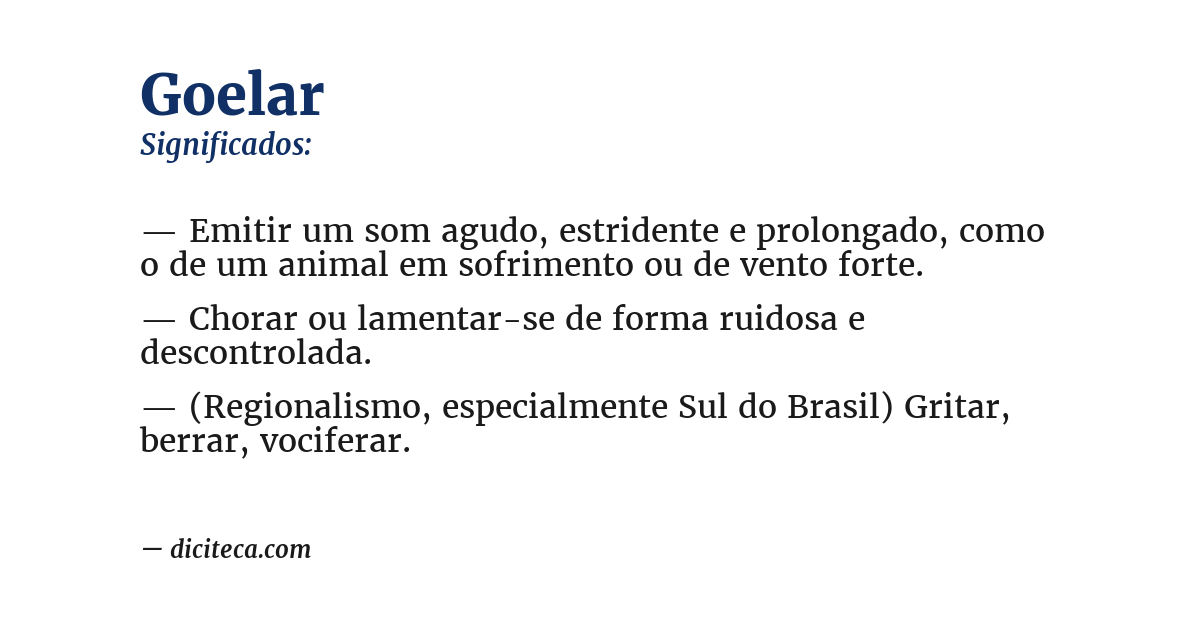 Significado de goelar