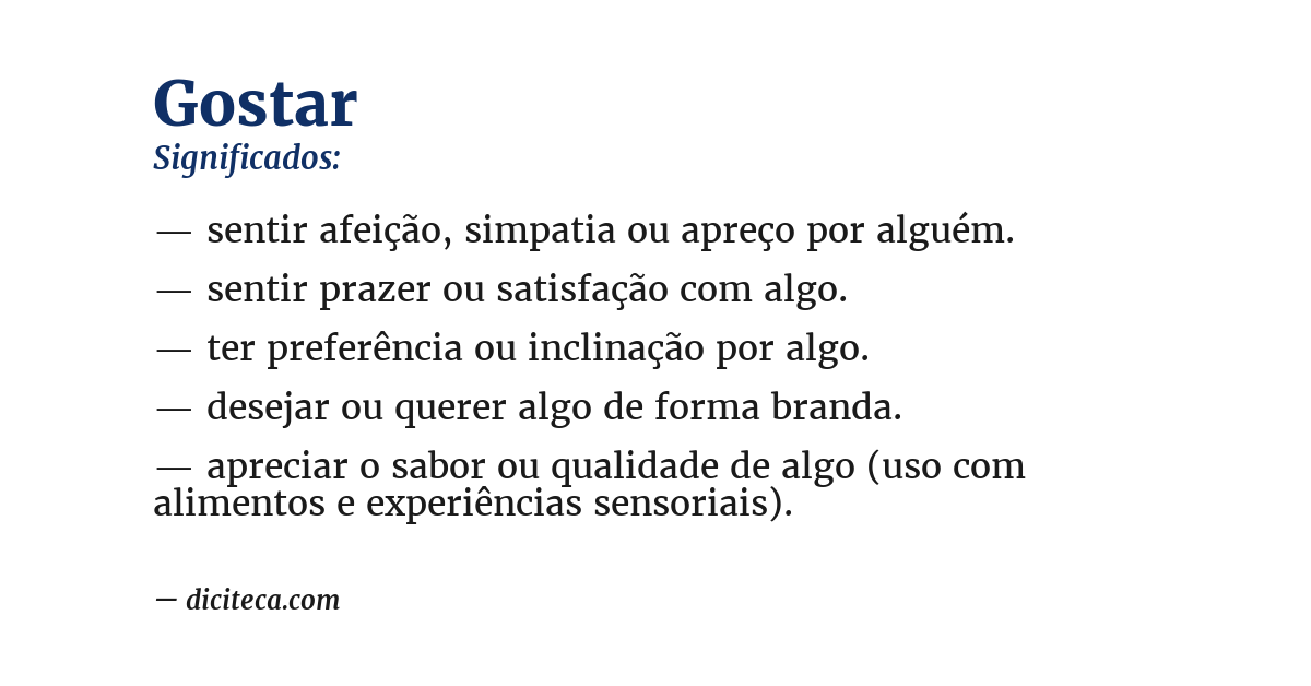 Significado de gostar