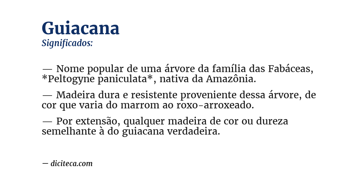 Significado de guiacana