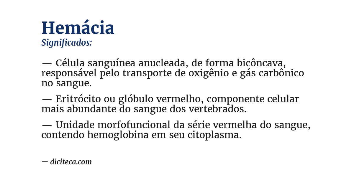 Significado de hemácia