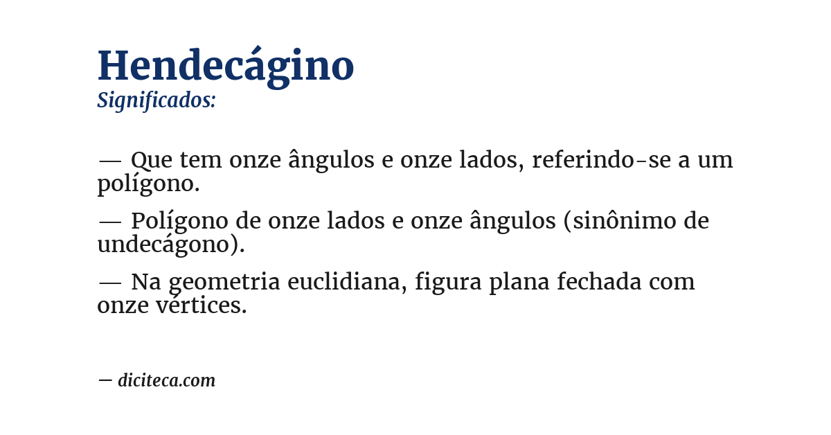 Significado de hendecágino