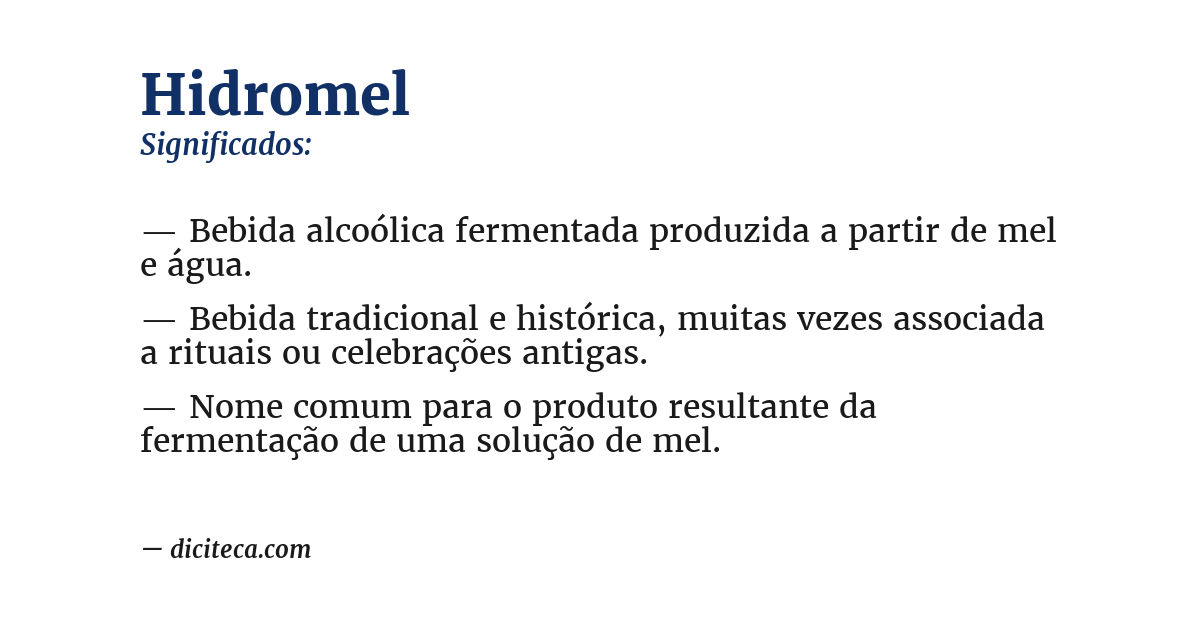 Significado de hidromel