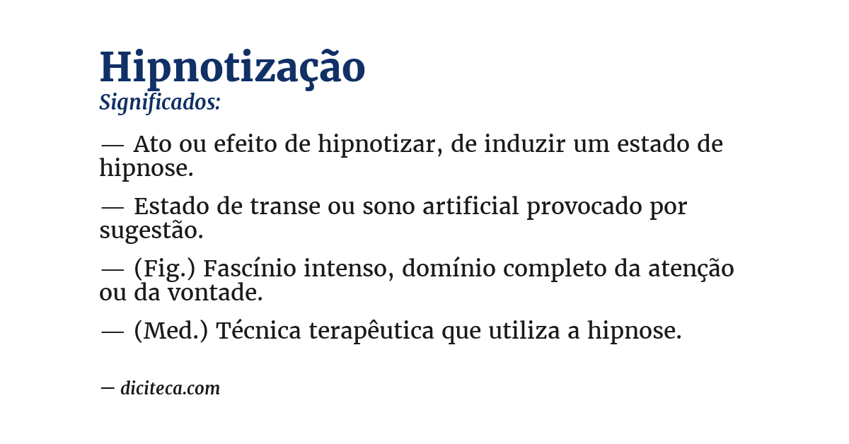Significado de hipnotização