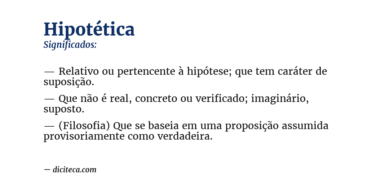 Significado de hipotética