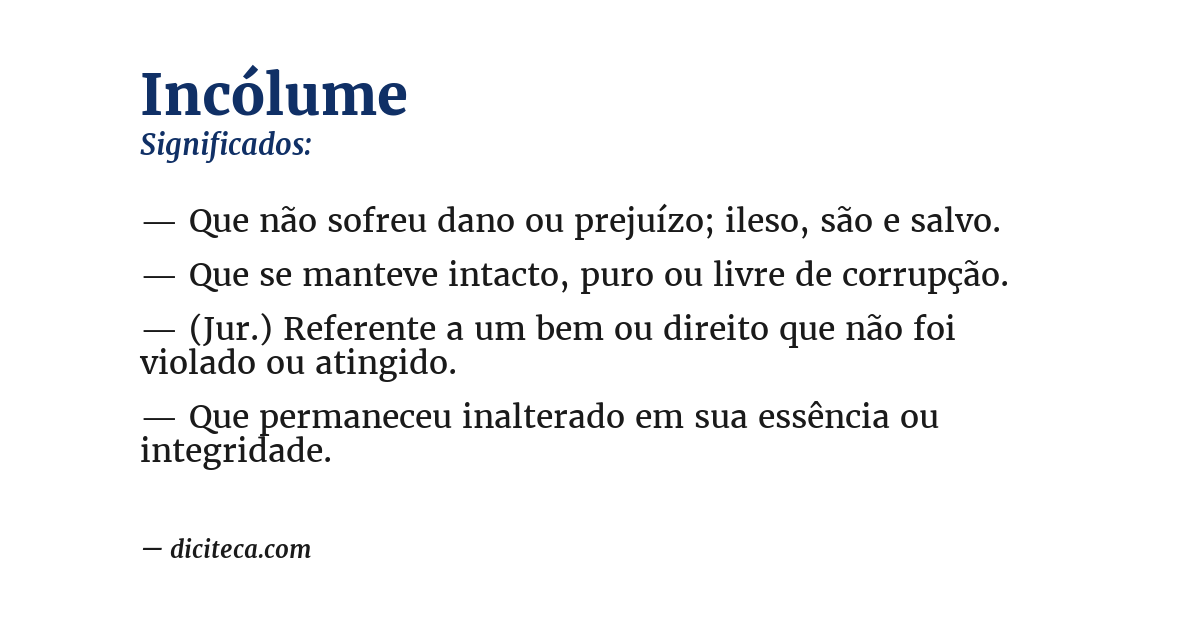 Significado de incólume