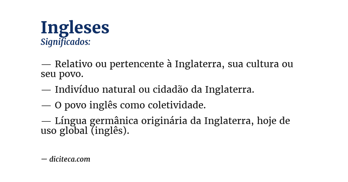 Significado de ingleses