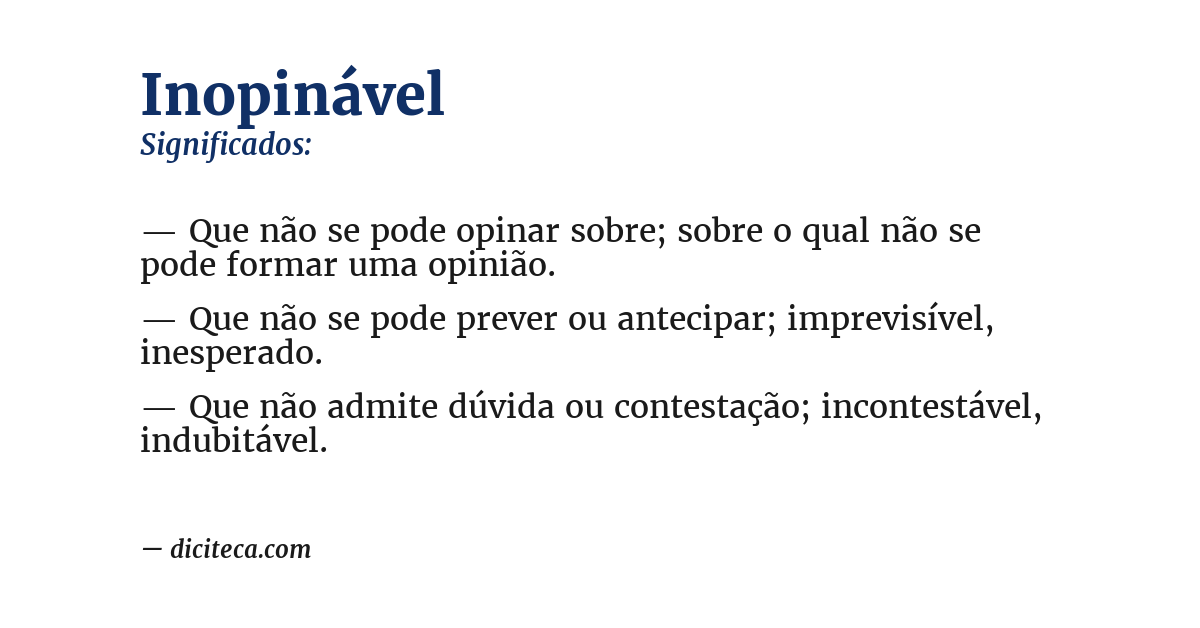 Significado de inopinável