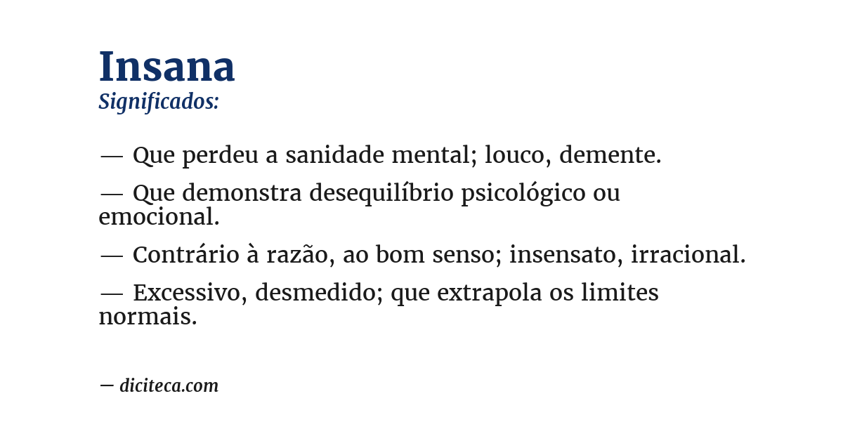 Significado de insana