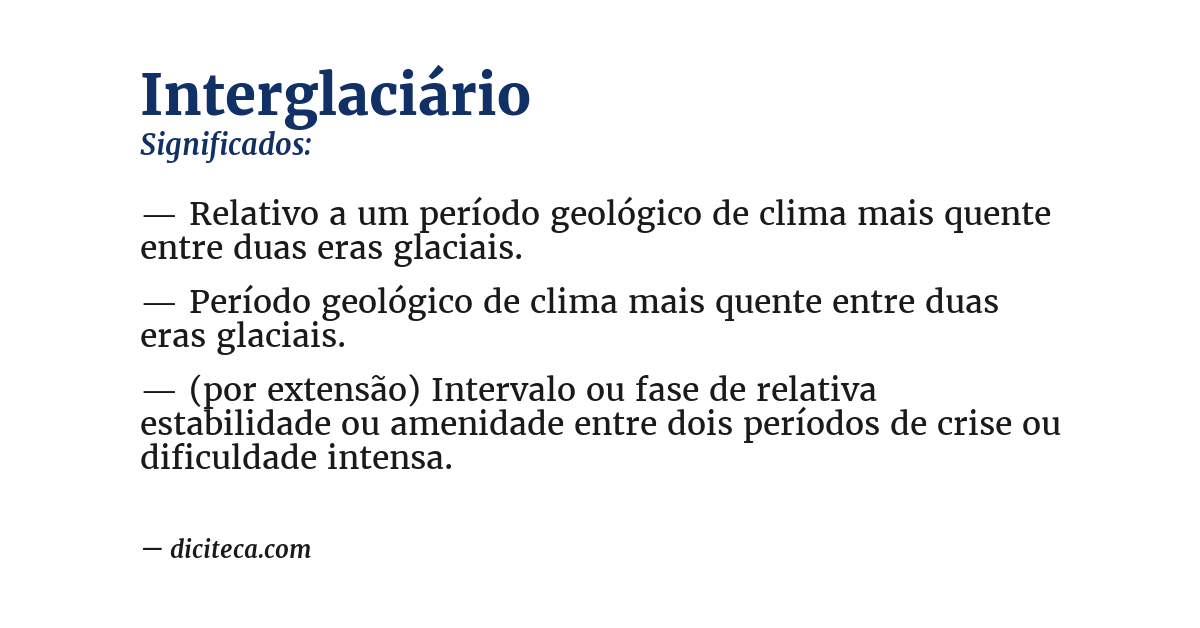 Significado de interglaciário