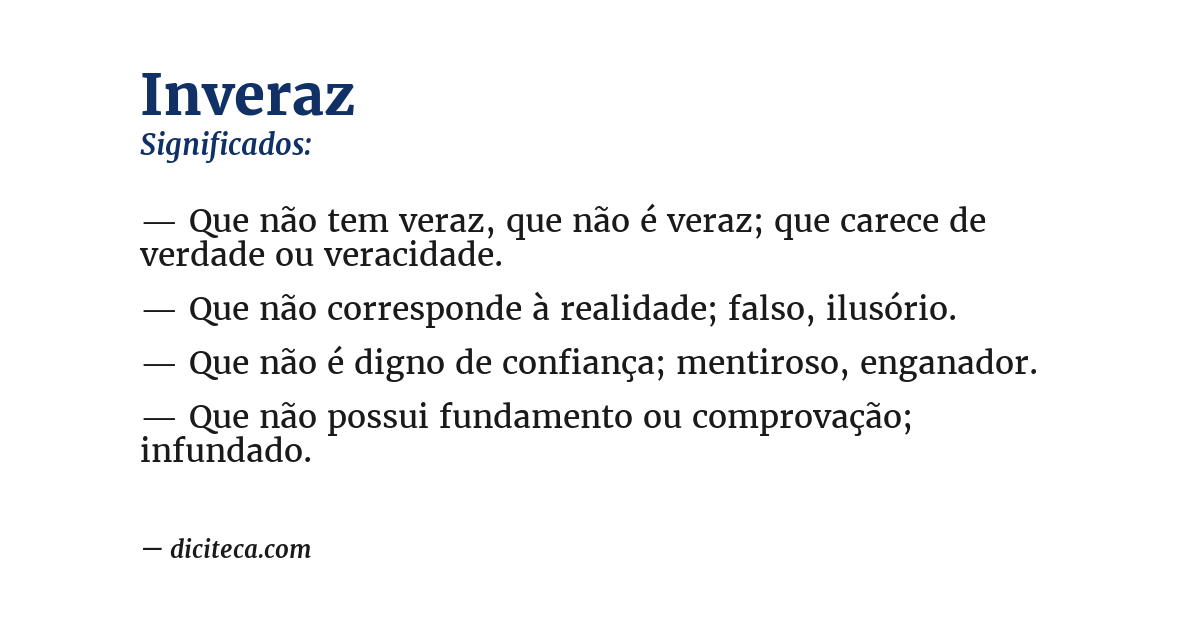 Significado de inveraz