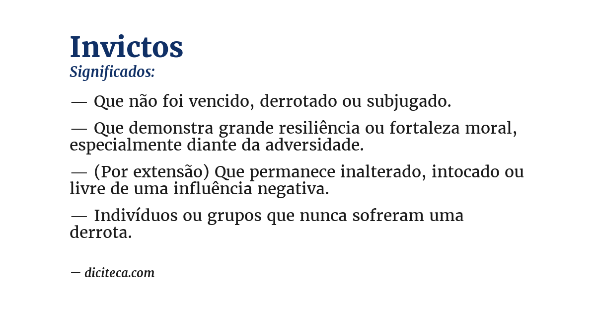 Significado de invictos