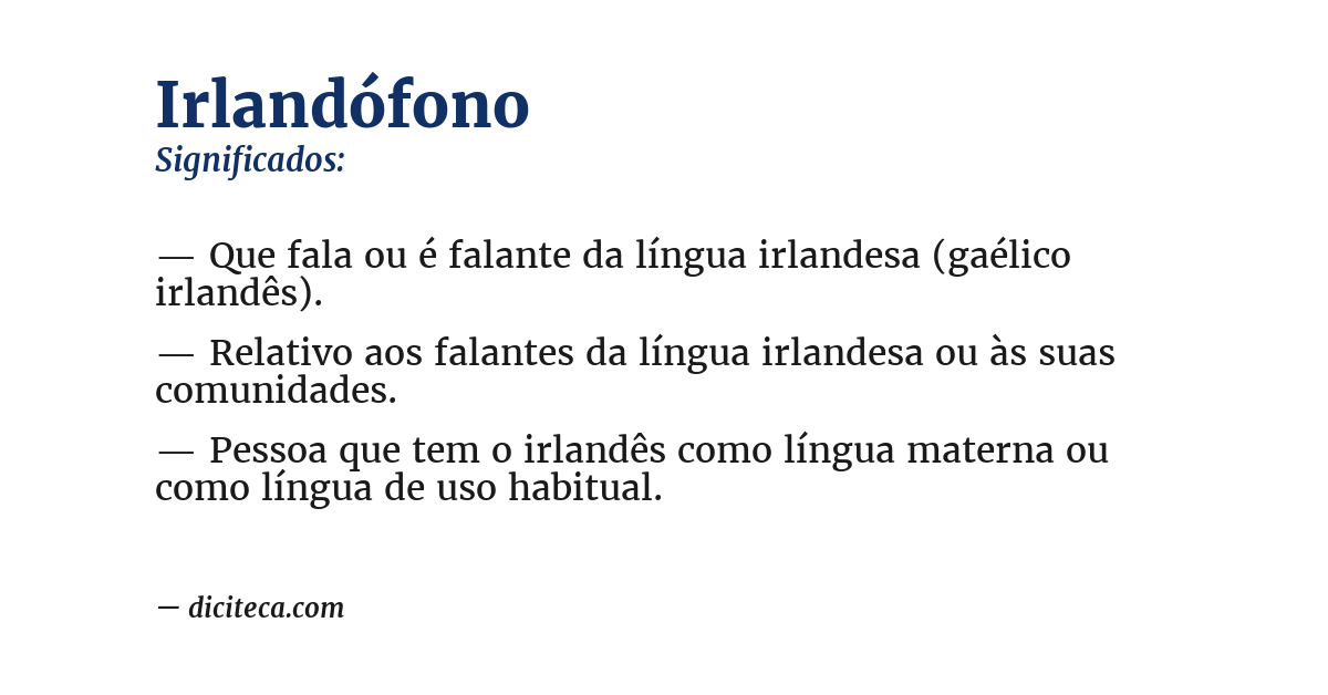 Significado de irlandófono