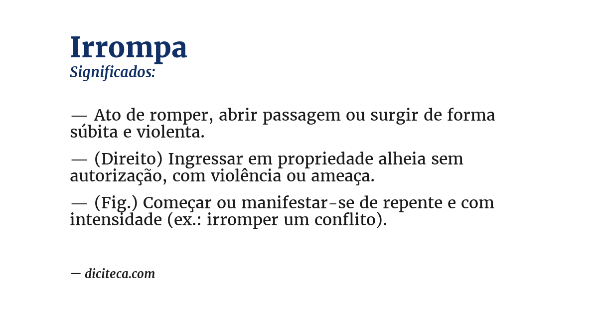 Significado de irrompa