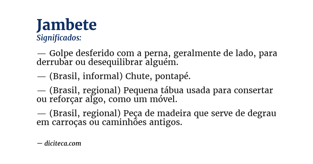 Significado de jambete