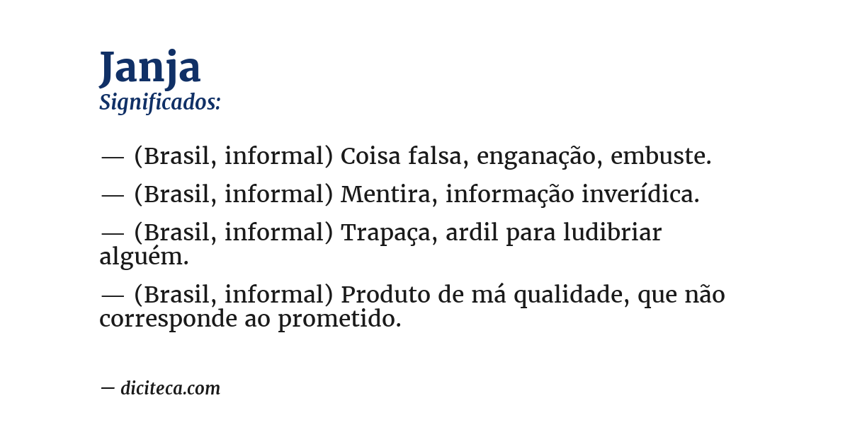 Significado de janja