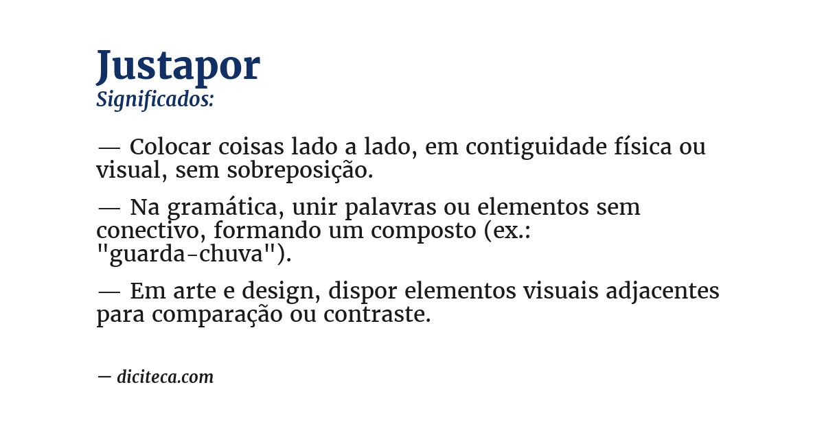 Significado de justapor