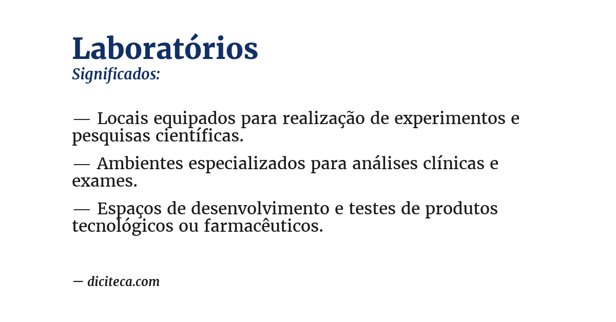 Significado de laboratórios