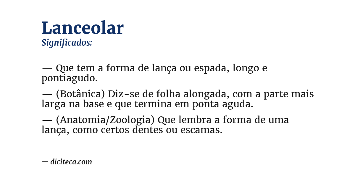 Significado de lanceolar