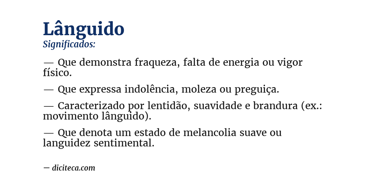Significado de lânguido