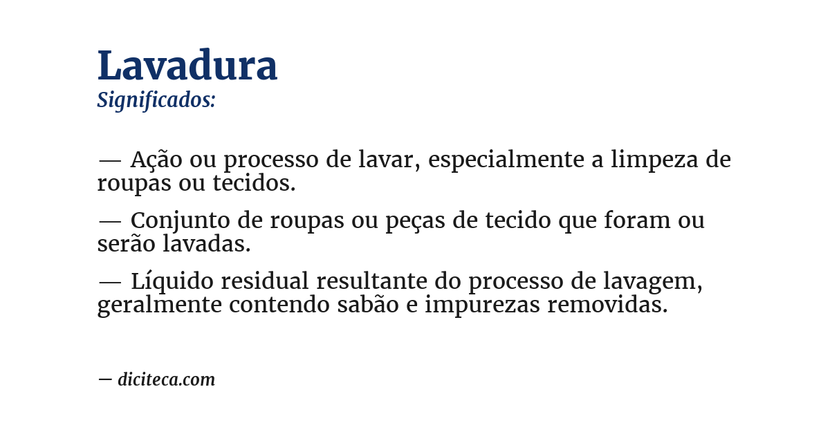 Significado de lavadura