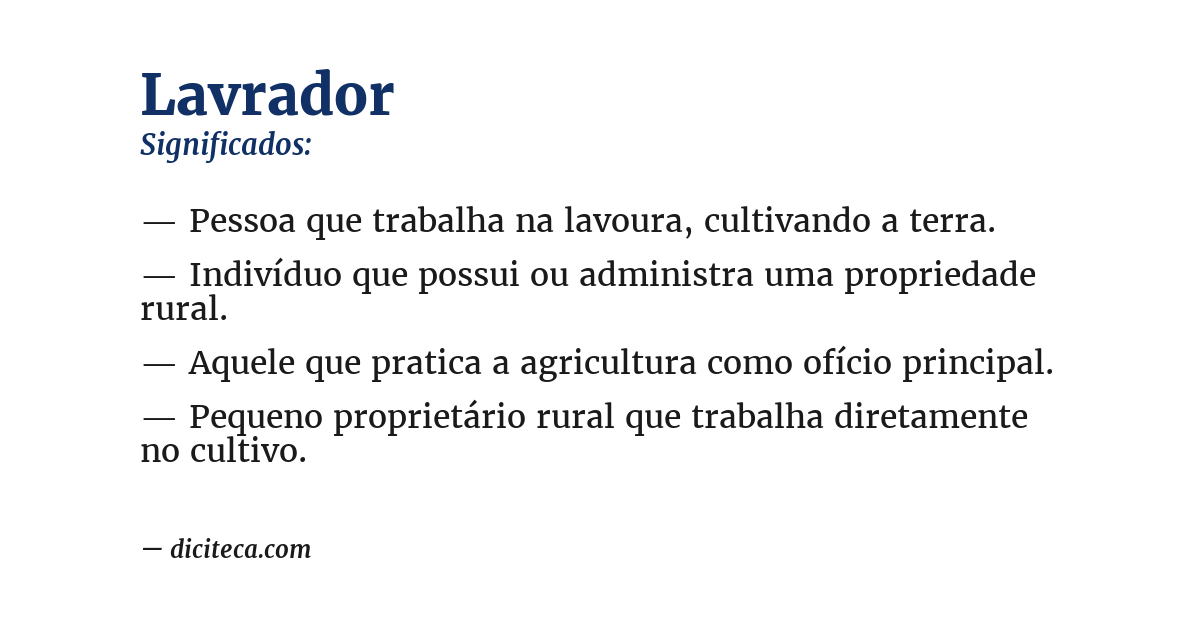 Significado de lavrador