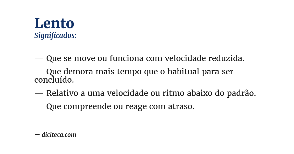 Significado de lento