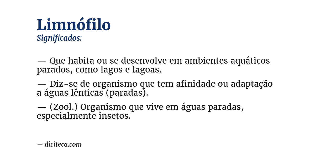 Significado de limnófilo