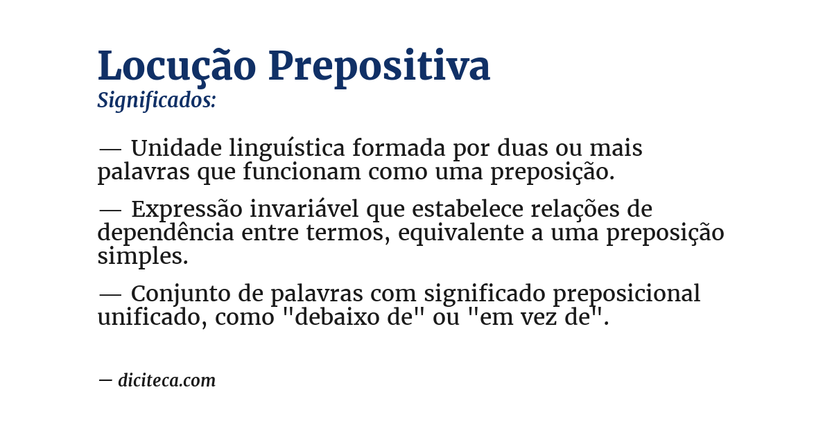 Significado de locução prepositiva