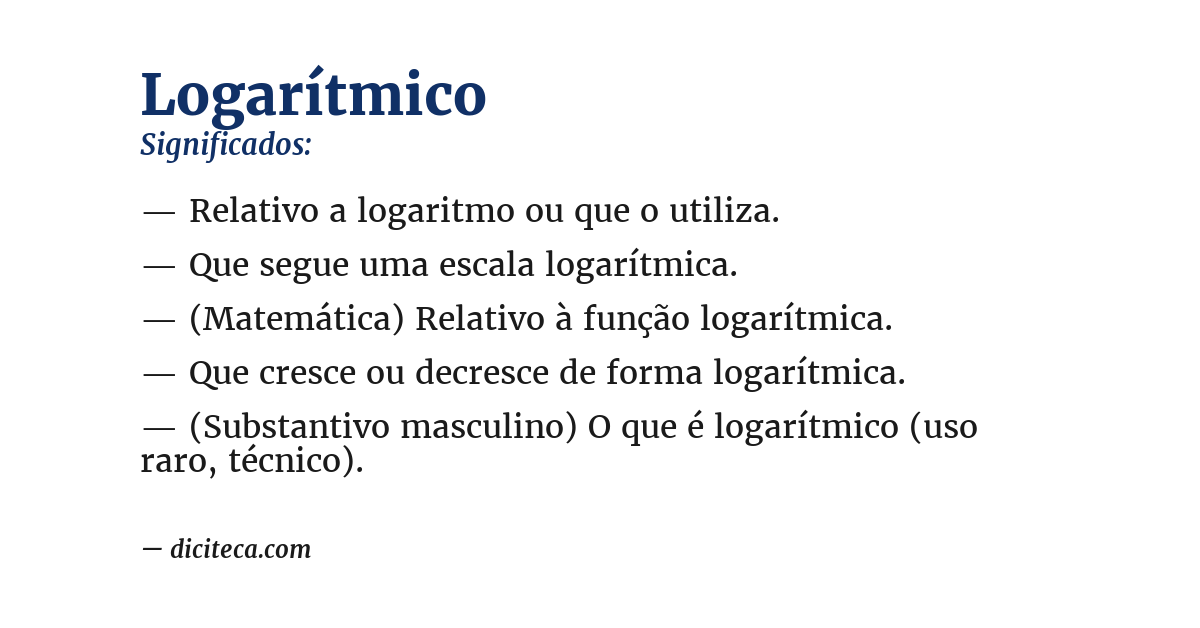 Significado de logarítmico