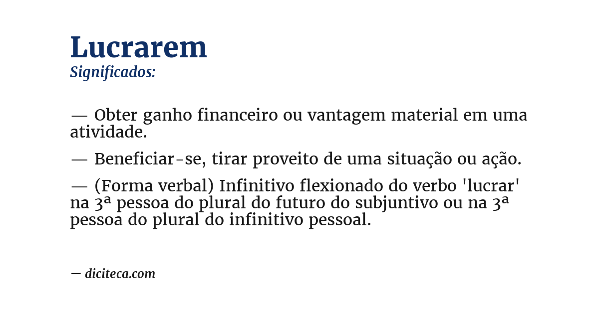 Significado de lucrarem