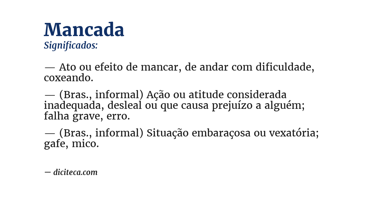 Significado de mancada