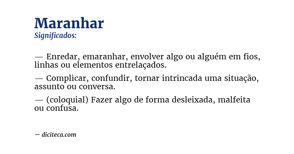 Significado de maranhar