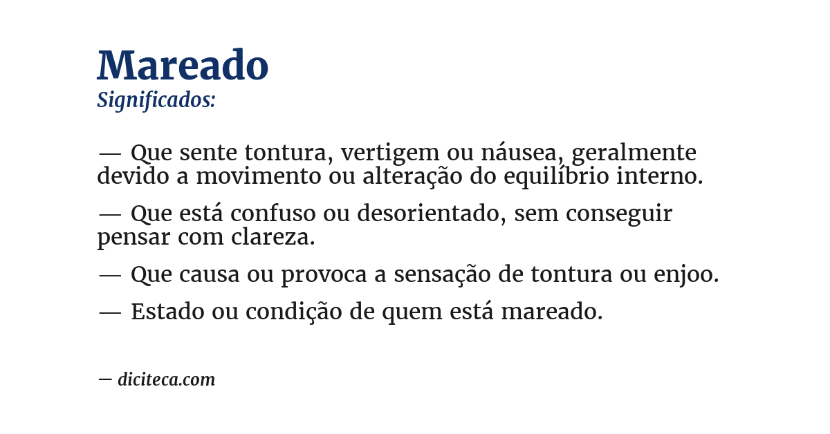 Significado de mareado