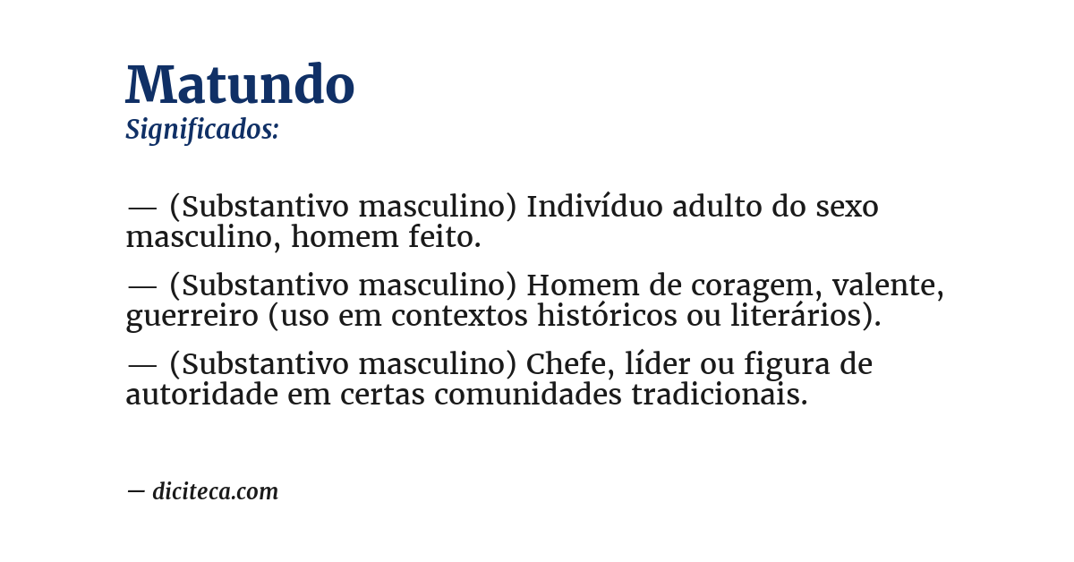 Significado de matundo
