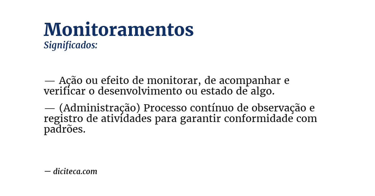 Significado de monitoramentos