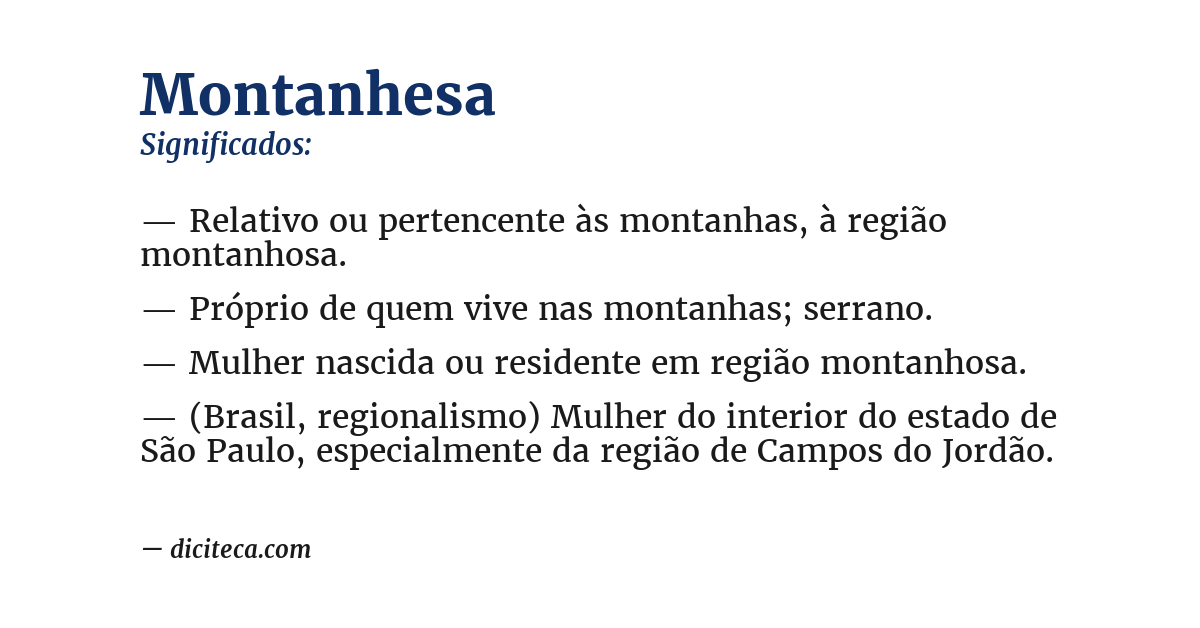 Significado de montanhesa