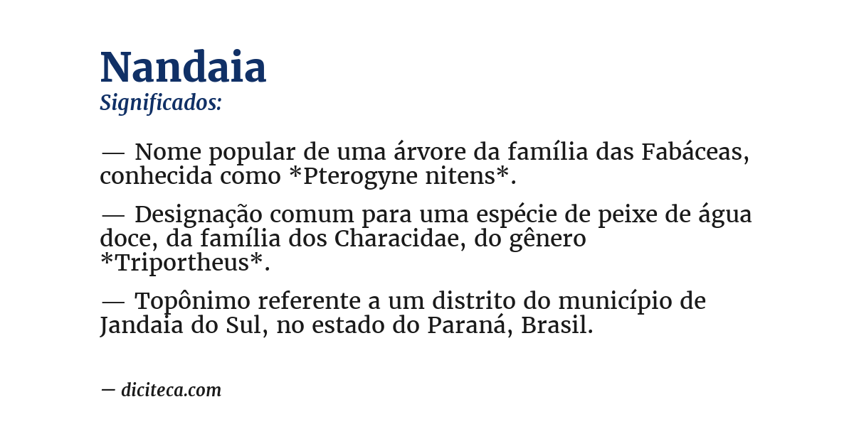 Significado de nandaia