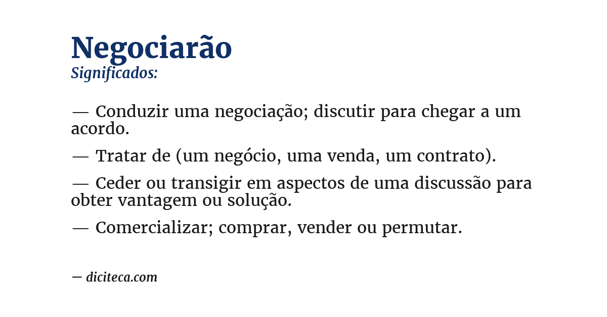 Significado de negociarão