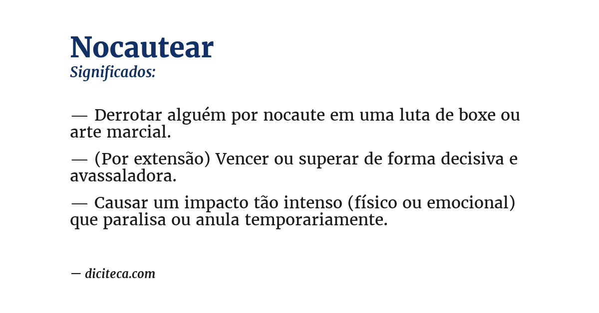 Significado de nocautear