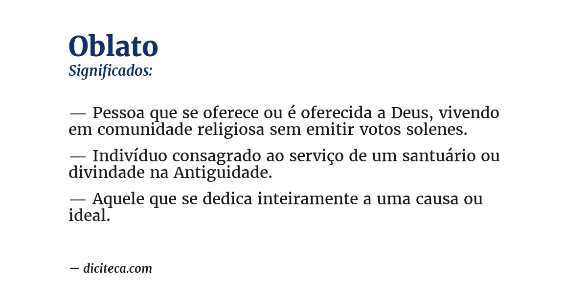 Significado de oblato