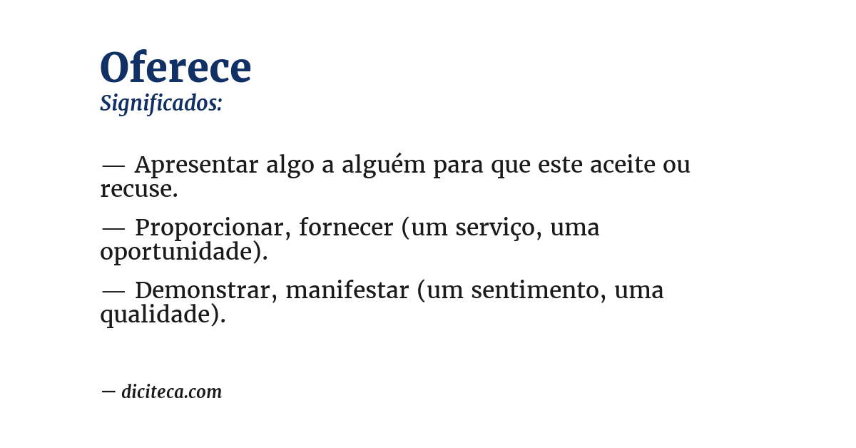 Significado de oferece