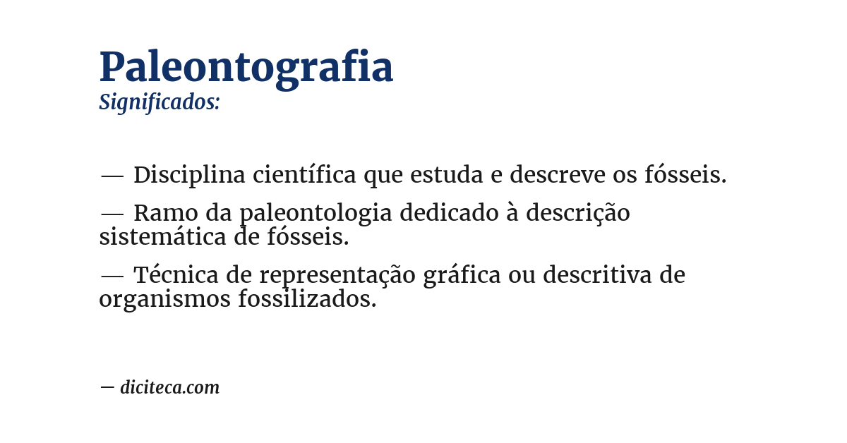 Significado de paleontografia