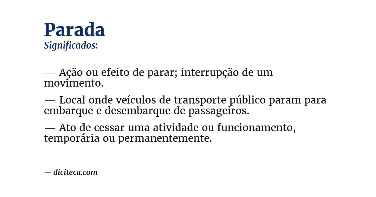 Significado de parada