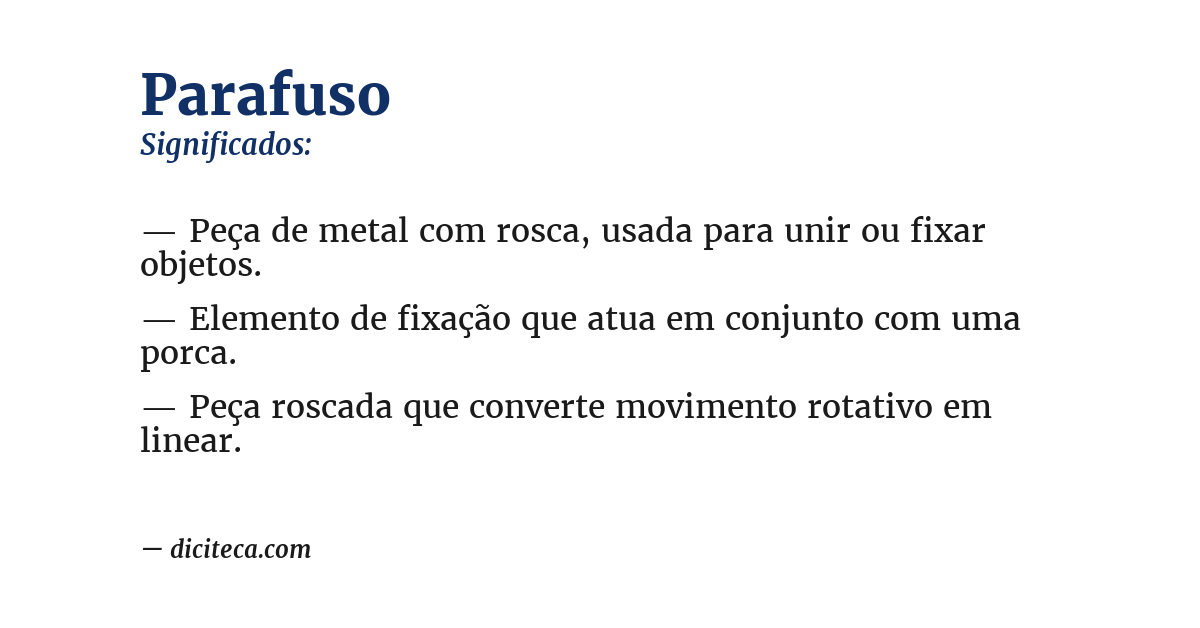 Significado de parafuso