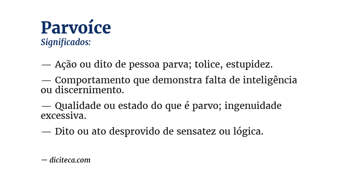 Significado de parvoíce
